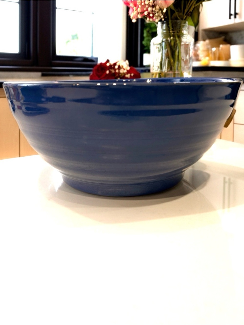 BIA Cordon Bleu Serving Bowl Glossy Blue Like New